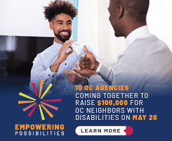 two African American men signing with empowering possibilities logo and link to more information