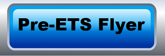 Pre-ETS Flyer written in black text on blue click button with silver border.