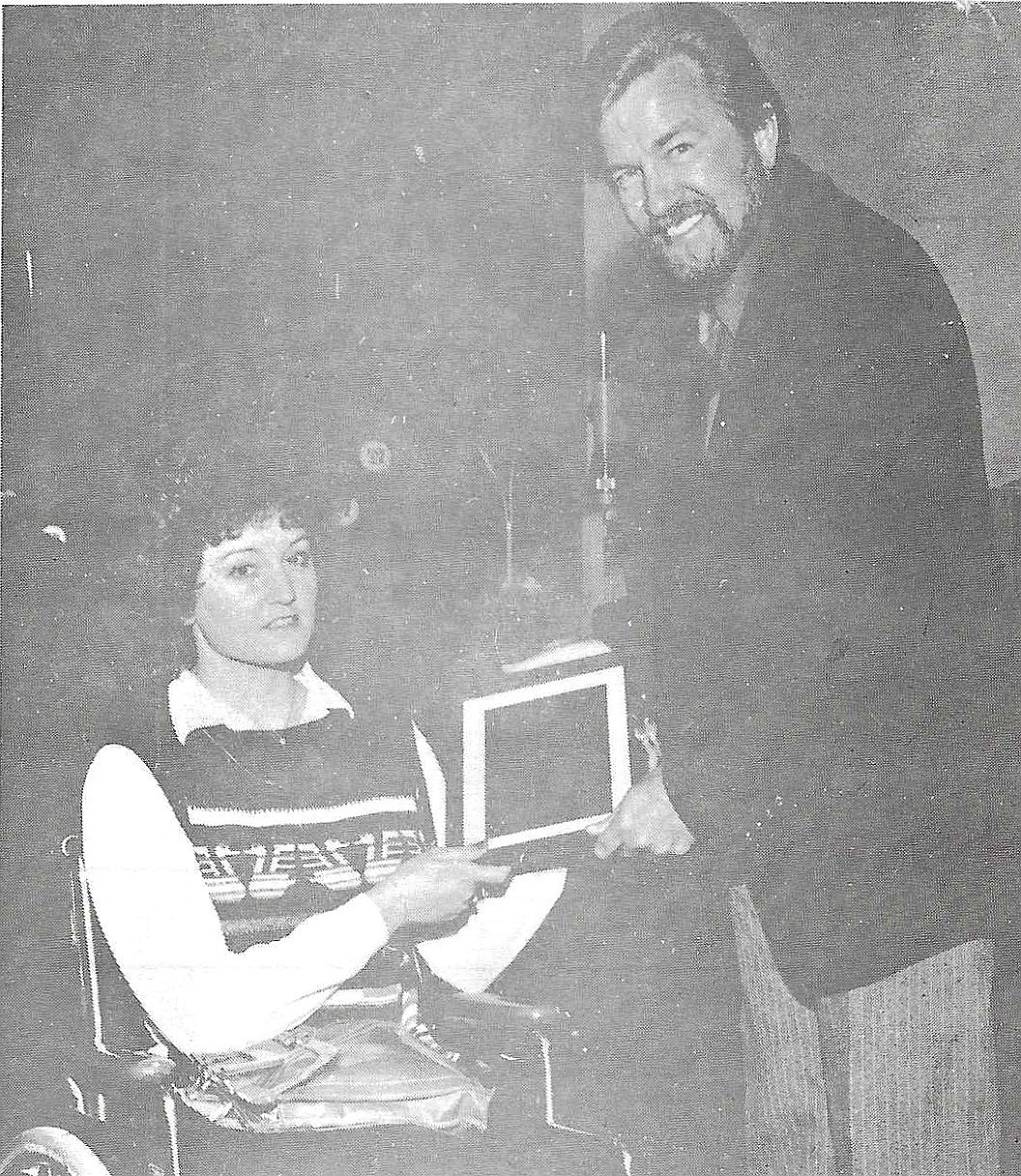 Pictured Roxane Bent receiving plaque from Mayor Ronald Pattinson April 1979.