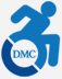 A small icon image of a stick figure man in a wheel chair that says DMC in the middle.