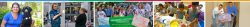 An image that is long like a banner that has several photographs of people doing activities.