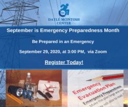 Emergency preparedness supplies and plan.