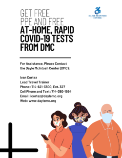 Photo of the flyer promoting the Free PPE and Free COVID-19 Test Kits that DMC is providing. 