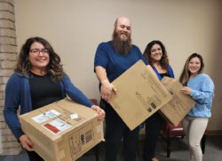 Pictured L-R: DMC’s Housing Team: Housing Coordinators, Lizeth Arroyo and Adam Sandoval, Housing Liaison, Marisol Johnson and Director of Collaborative Programs, Ruth Cho.