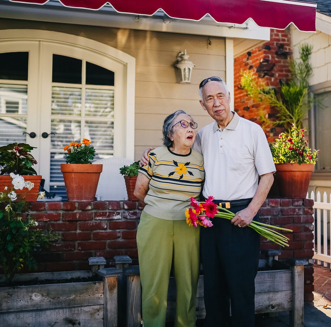 Pictured older adults receiving housing services. 