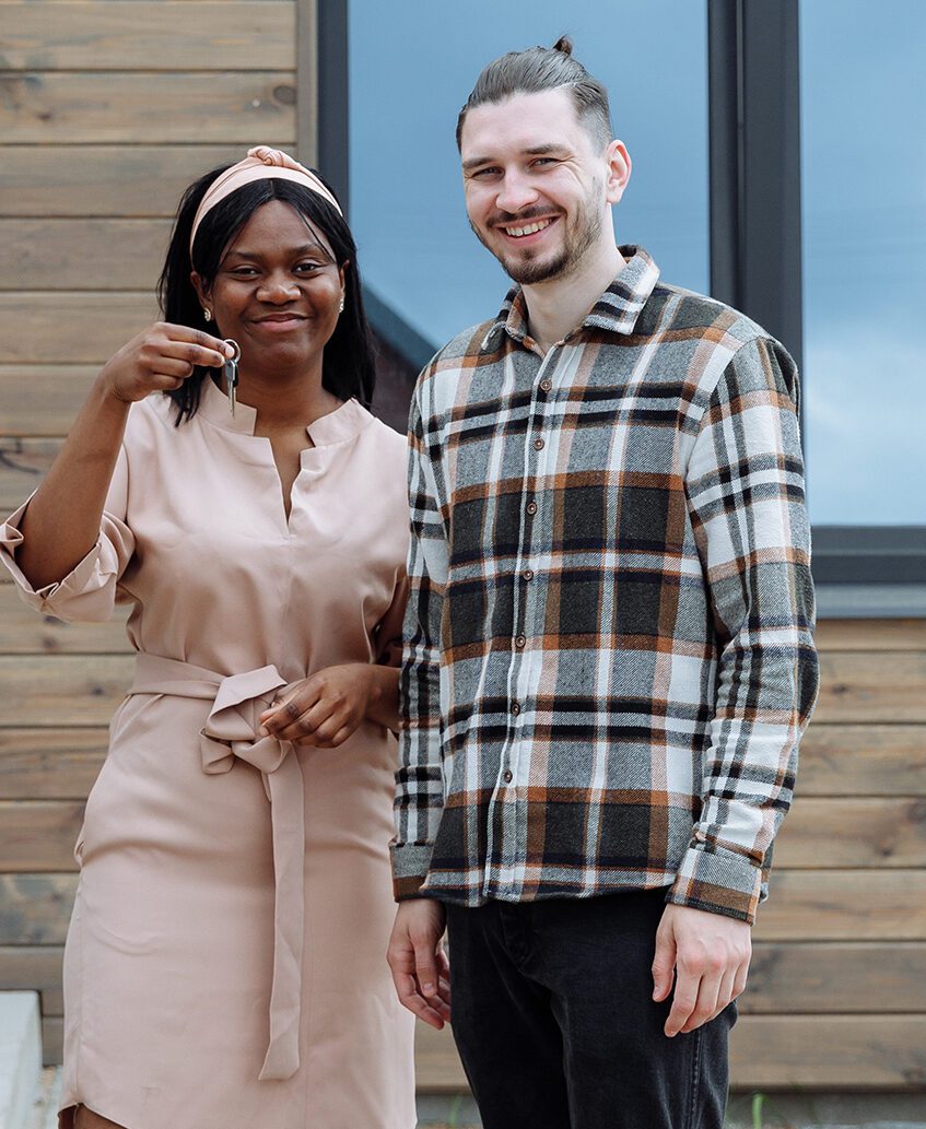 Excited couple receiving housing assistance