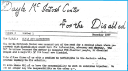 Image of the very first DMC Newsletter, December 1977