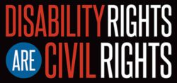 Disability Right are civil rights logo