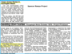 Spencer Ramps Project Complete – News Clipping featured October 1979, which Dayle McIntosh, Brenda Premo and Mick Spencer worked on together. Completion of the project happened two years and two months after Dayle’s passing and five months after Mick’s passing