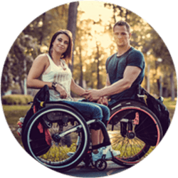 Young couple with disabilities