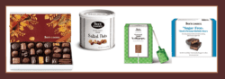 See's Candies assortment of chocolates, nuts, and candy.