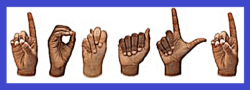 Donald finger-spelled in ASL