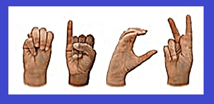 Mick finger-spelled in ASL