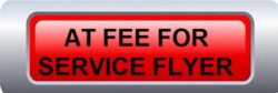 AT Fee for Service Flyer in black text on red click button with silver border.