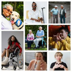 Collage of younger and older BIPOC adults with different disabilities.