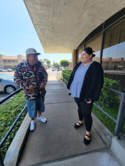 Esme with Consumer outside on ramp